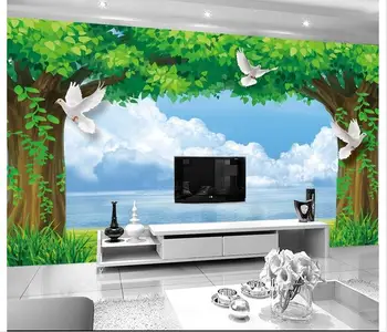 Özelleştirilmiş 3d duvar kağıdı 3d duvar resimleri Hd orman formu TV ayarı duvar güzellik duvar kağıdı odası