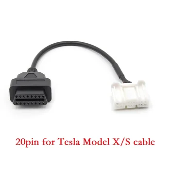 Ücretsiz Kargo Araba OBD dedektörü adaptör kablosu destekler Tesla Modeli X S 20pin Edamame X/S 2012 2013 2014 2015
