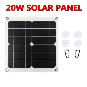 20W Taşınabilir güneş panelı Kiti 6V / 5V çift usb şarj Portu Su Geçirmez Güneş Pilleri Açık Cep telefon batarya şarjı
