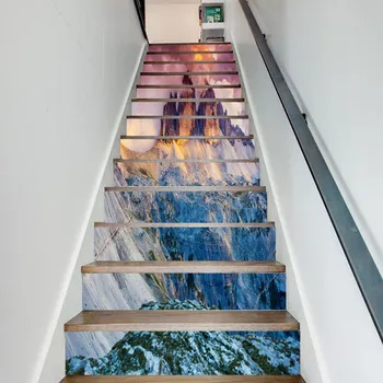 3d Erüptif Volkan Kiremit Merdiven Çıkartmalar Su Geçirmez Pvc Duvar Çok parçalı Sticker Ev Merdiven Çıkartmaları Adesivo De Parede