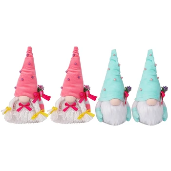 4 Adet anneler Günü Gnome Bahar Çiçek Tomte İsveç Nisse İskandinav Elf Cüce Bebek Çiftlik Evi Ev Süsler Dekor