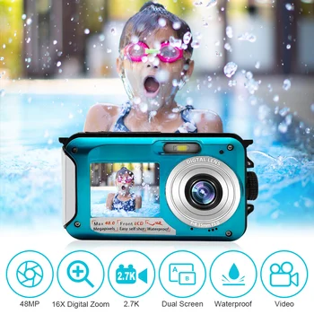 48MP Çocuklar Mini dijital fotoğraf makineleri Fotoğrafçılık İçin Retro Vintage çocuk Kompakt Video Kaydedici 3M Su Geçirmez Açık Kameralar