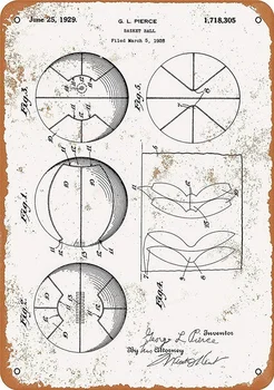 Basketbol Patent Tabela sanat duvar dekorasyonu, vintage alüminyum retro metal işareti, demir boyama vintage dekorasyon işareti,