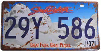 Retro Vintage Plaka, ABD Devletleri Tarihi Tabela, Otomatik Numara Etiketleri, Güney Dakota, 6 